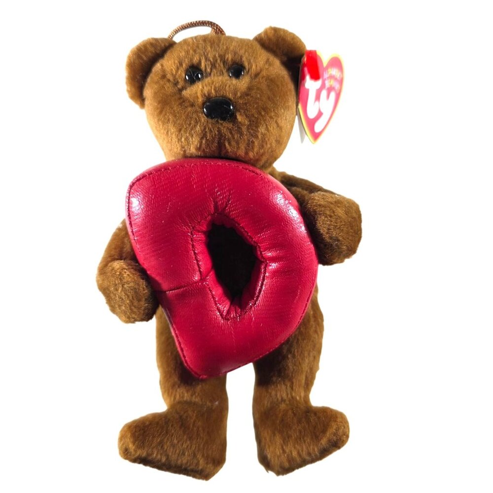 Alphabet Beanies Bear Plush Ty D Brown Polyester stuffed animal toy